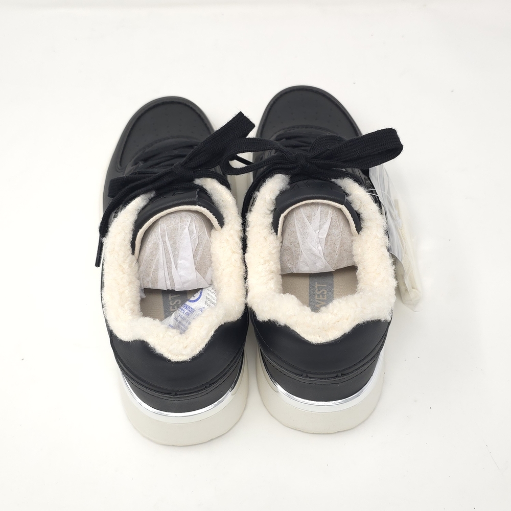 Nine West Black Platform Sneakers with Cream Lined Collar 7M - Picture 9 of 11